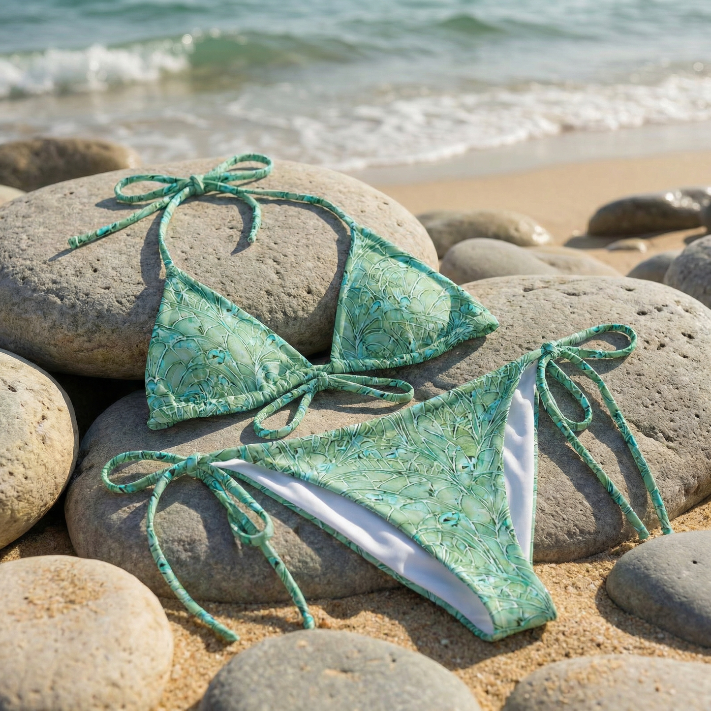 Sea Glass Botanical String Bikini Set | Gena Sage