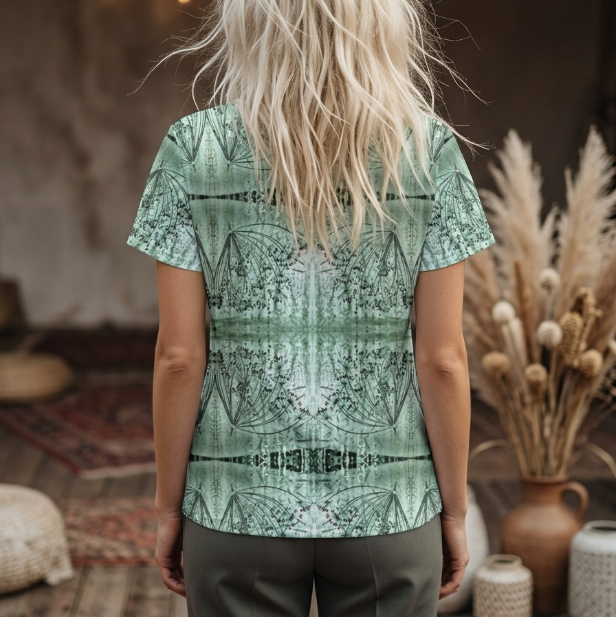 Sage Desert Bloom Flower Cotton Women's T-Shirt | Gena Sage