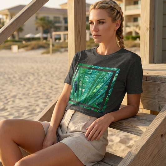 Emerald Palm Geometry Art Tee | Gena Sage Studios