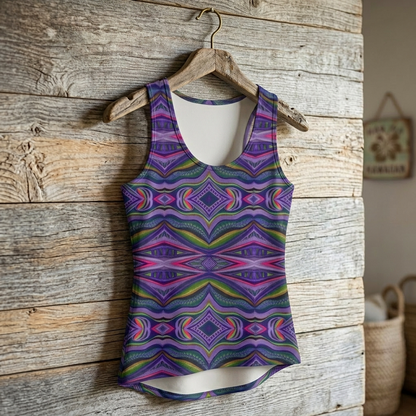 Painted Botanical Geometric Cotton Tank | Gena Sage